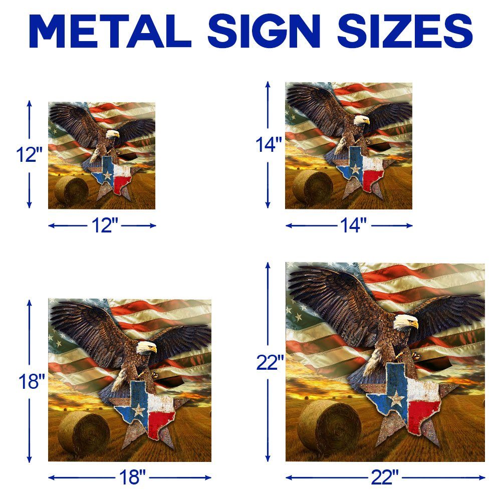 Texas Eagle American Flag Art Multipiece Metal Sign Decor QNK751MMS - Image 7