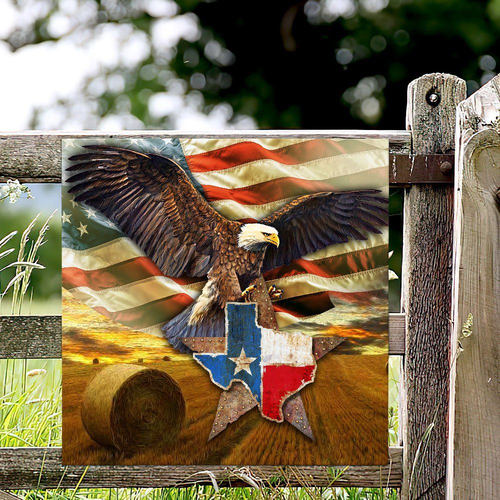 Texas Eagle American Flag Art Multipiece Metal Sign Decor QNK751MMS - Image 5