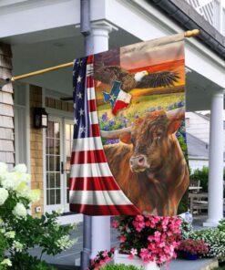Texas Eagle Longhorn Flag LHA2081F