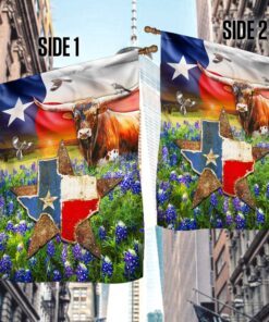 texas flag longhorn cattle texas flag qtr05f 3591