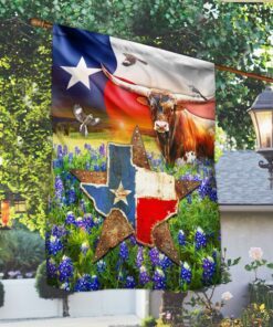 texas flag longhorn cattle texas flag qtr05f 8762