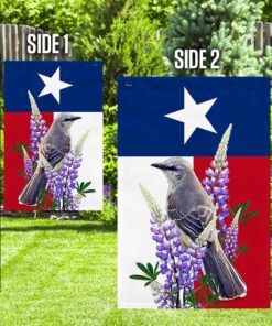 texas flag northern mockingbird and bluebonnet bnn430f 6735