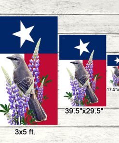 texas flag northern mockingbird and bluebonnet bnn430f 7495