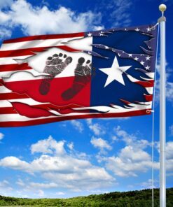 texas flag texas american baby footprints grommet flag qtr219gf 5792