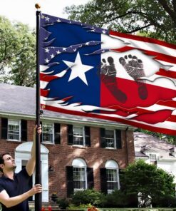 texas flag texas american baby footprints grommet flag qtr219gf 6743