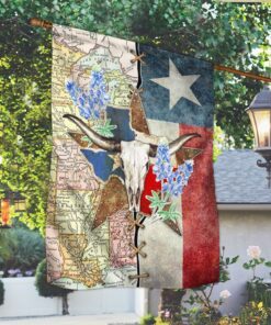 texas flag texas longhorn cattle american flag qtr206f 4906