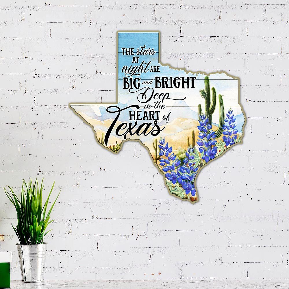 Texas Hanging Metal Sign Deep In The Heart Of Texas LNT126MS