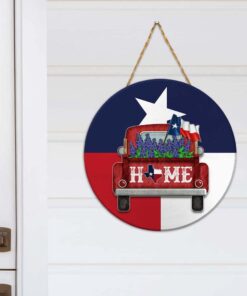 texas home round wooden sign dbd3327wd 2301