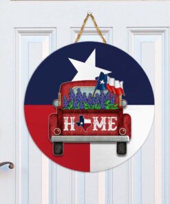 texas home round wooden sign dbd3327wd 2875