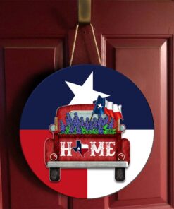 texas home round wooden sign dbd3327wd 3071