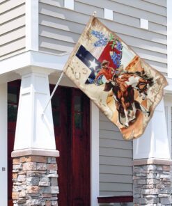 texas horseback riding flag 2480