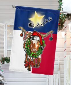 Texas Longhorn Flag Merry Christmas LNT783F