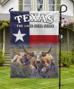 Texas Longhorn The Lone Star State Flag MLN1437F