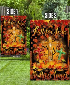 thanksgiving. fall for jesus he never leaves flag 3901