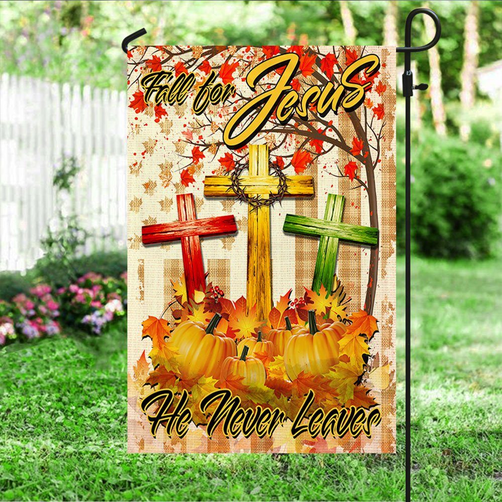 Thanksgiving A Christian Holiday Flagwix™ Fall For Jesus He Never Leaves Christian Lover Flag THH3416F - Image 6