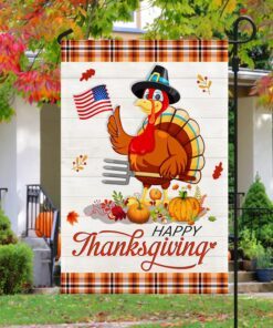 thanksgiving flag turkey pumpkin american flag tqn561f 7035