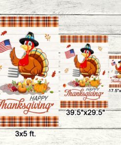 thanksgiving flag turkey pumpkin american flag tqn561f 8545