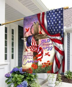 The Old Rugged Cross. Christian Cross Cardinals Poppy American Flag TPT242Fv1