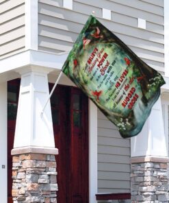 the old rugged cross red cardinal jungle waterfall flag 5223