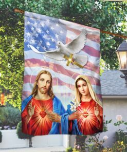The Sacred Heart Of Jesus & The Immaculate Heart Of Mary Flag TQN148F