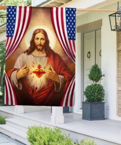 The Sacred Heart Of Jesus American Flag TQN1295F