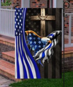 the thin blue line american eagle christian cross flag thb3698f 4509