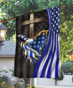 the thin blue line american eagle christian cross flag thb3698f 5229