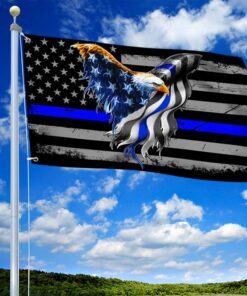 The Thin Blue Line Flag Back The Blue American Eagle Flag THB3440GF