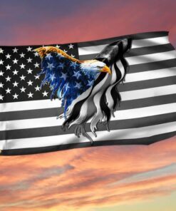 The Thin Gray Line Flag Correctional Officers American Eagle Flag THB3440GFv4
