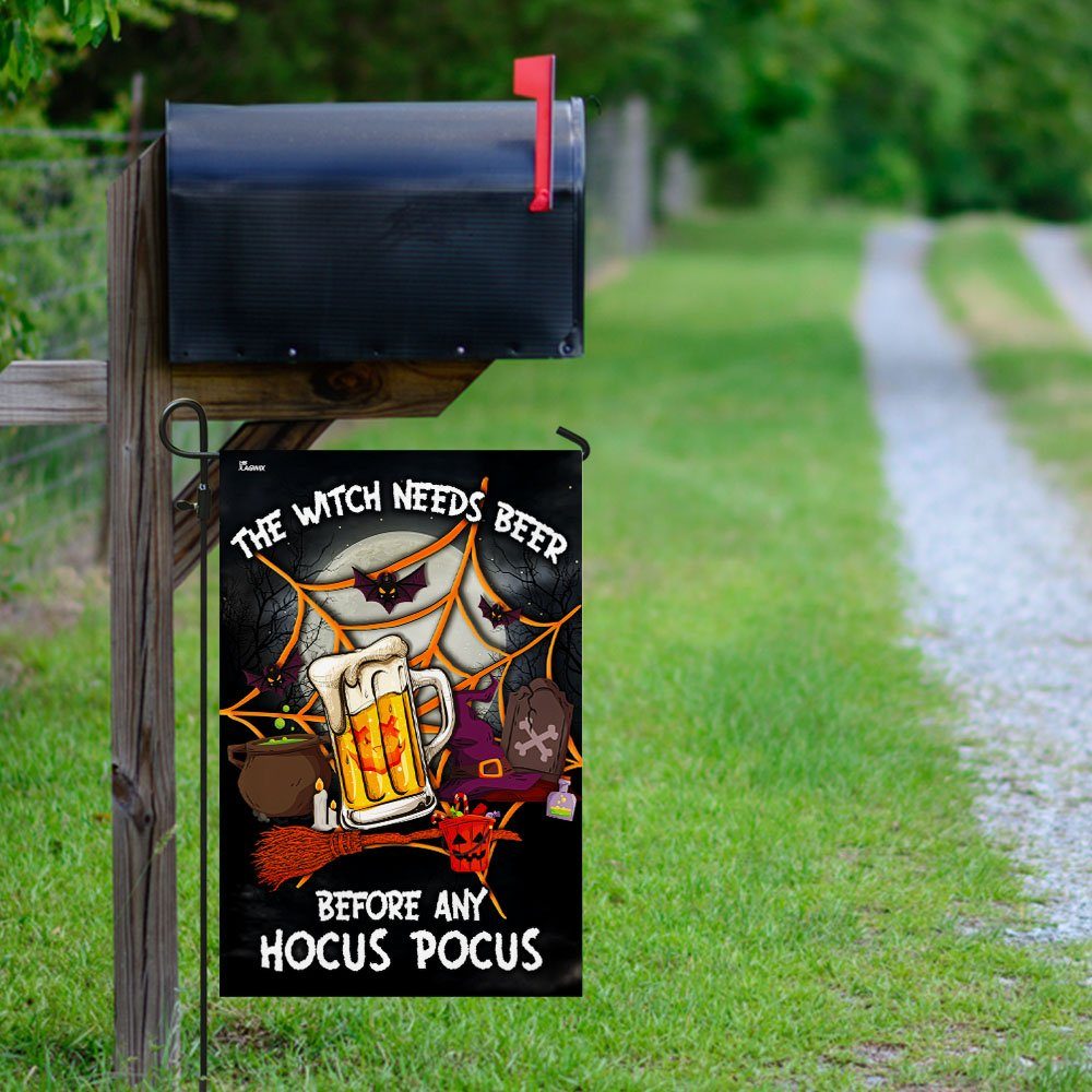 The Witch Needs Beer Before Any Hocus Pocus Flag - Image 9