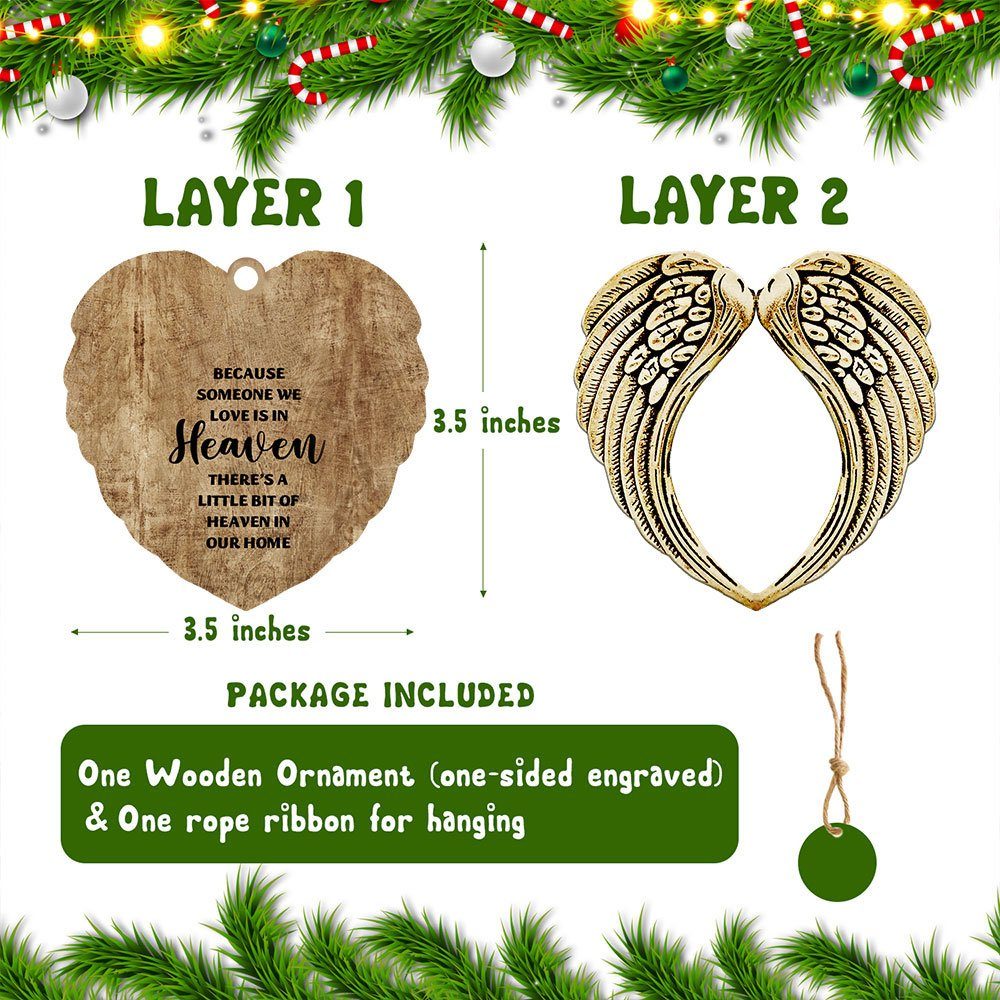 There's a Little Bit of Heaven in Our Home 2 Layered Wooden Ornament BNN637O - Image 6