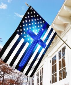 thin blue line christian cross flag 4320
