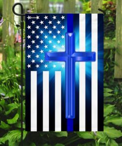 thin blue line christian cross flag 8258
