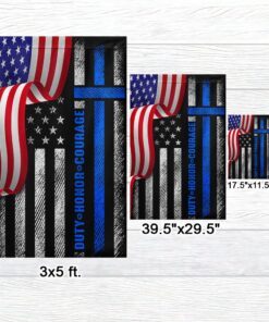 thin blue line duty honor courage american flag mln1527f 4923