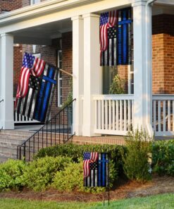 thin blue line duty honor courage american flag mln1527f 5364