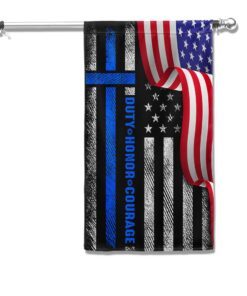 thin blue line duty honor courage american flag mln1527f 6044
