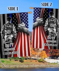 thin blue line duty honor courage flag mln1534f 4539