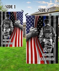 thin blue line duty honor courage flag mln1534f 6084
