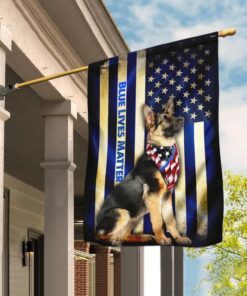 Thin Blue Line German Shepherd Flag