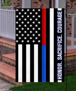 thin red blue line flag firefighter police honor sacrifice courage tqn288f 4332