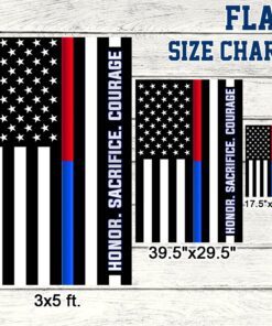 thin red blue line flag firefighter police honor sacrifice courage tqn288f 6003