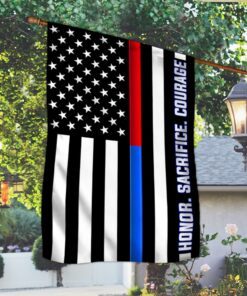thin red blue line flag firefighter police honor sacrifice courage tqn288f 6211