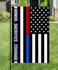 thin red blue line flag firefighter police honor sacrifice courage tqn288f 8459