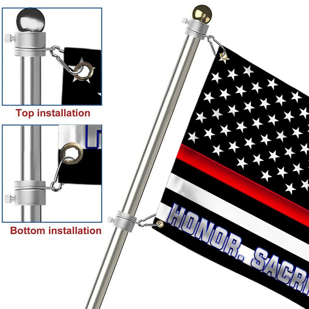 Thin Red Blue Line Grommet Flag Firefighter Police Honor Sacrifice Courage TQN288GF - Image 5