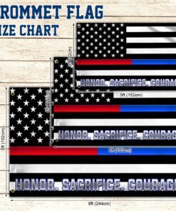 thin red blue line grommet flag firefighter police honor sacrifice courage tqn288gf 7963