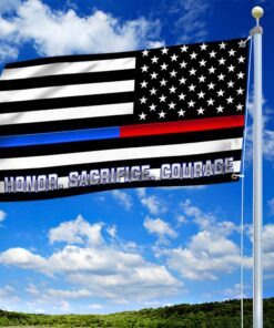 thin red blue line grommet flag firefighter police honor sacrifice courage tqn288gf 8576
