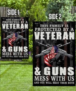 this family is protected by a veteran &amp guns flag 8402