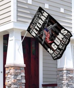this family is protected by a veteran &amp guns flag 8458