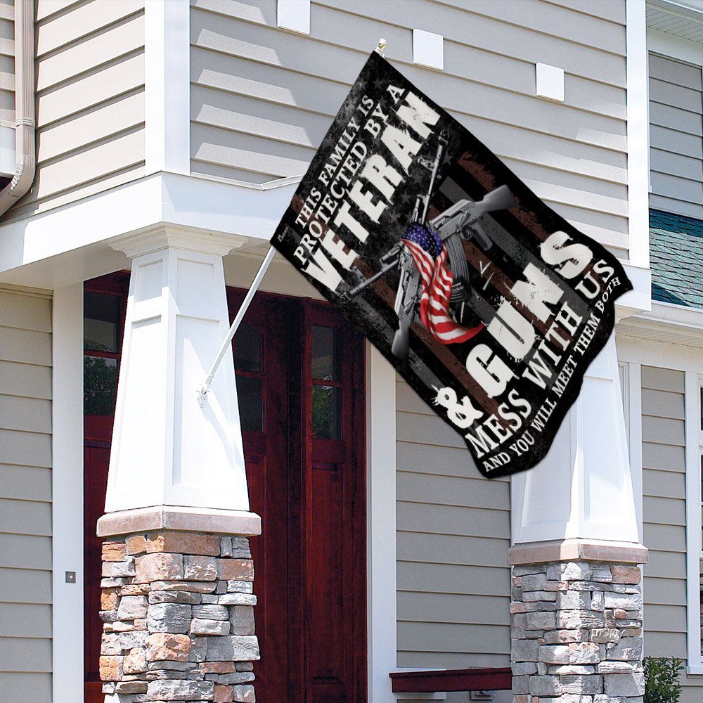 This Family is Protected By a Veteran & Guns Flag - Image 4
