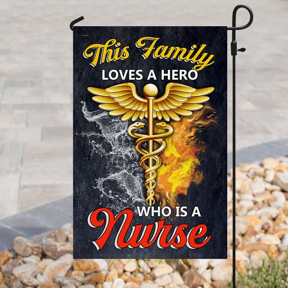 This Family Loves A Hero Who Is A Nurse Flag - Image 8